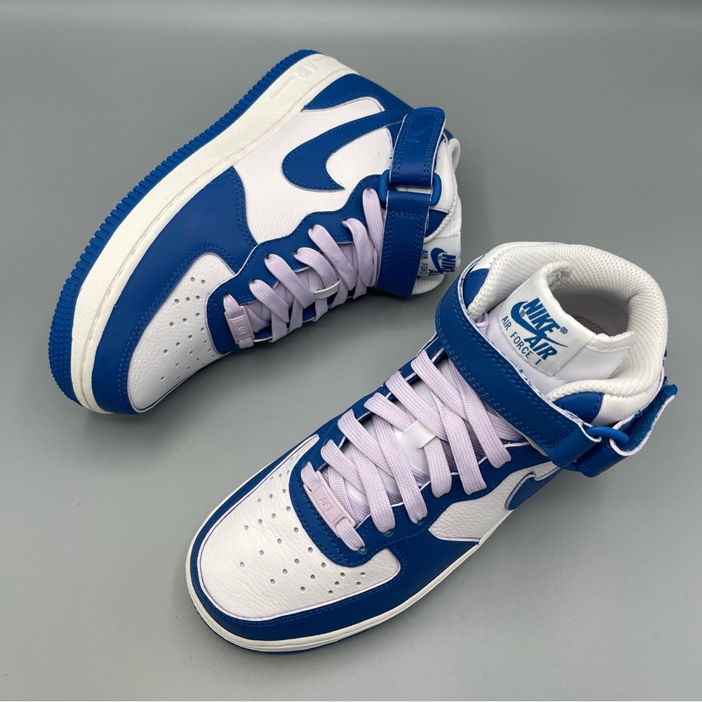 Women's Air Force 1 '07 Mid - Classic White and Military Blue Size 7 - Picture 5 of 14